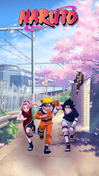 Team Naruto Running iPhone Wallpaper