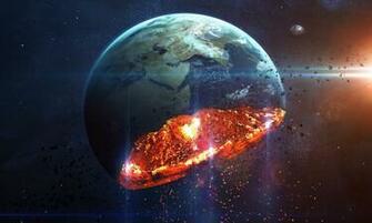 Planet Half Destruction Wallpaper