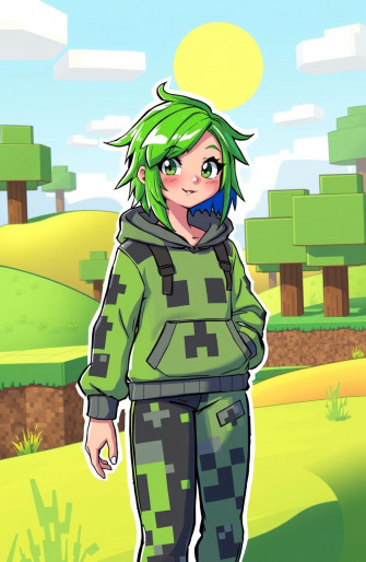 Minecraft Creeper Girl Wallpaper