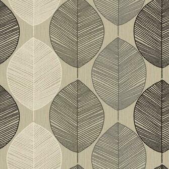 Black Silver Retro Leaf Motif Arthouse Wallpaper