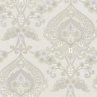 Grey Paisley Damask Ashbury Beacon House Wallpaper