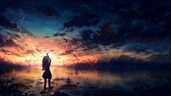 Anime Sunset Serenity Wallpaper