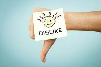 Dislike Concept With Hand On Blue Background Transitions Legal