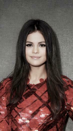 Dark Hair Beautiful Selena Gomez Red Dress
