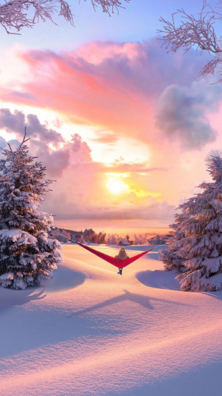Snowy Sunrise In Mexico iPhone Wallpaper Winter