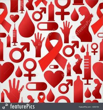 Hiv Icon Set Pattern Background