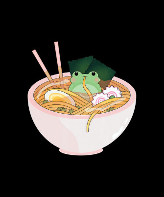Cute Frog Ramen Drawing By Felisa Scott Fine Art America