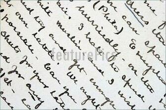 Background Detail From An Old Pen And Ink Letter With Cursive Writing