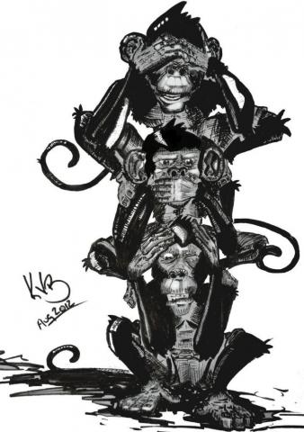 See No Evil Hear HD Wallpaper Background Monkey