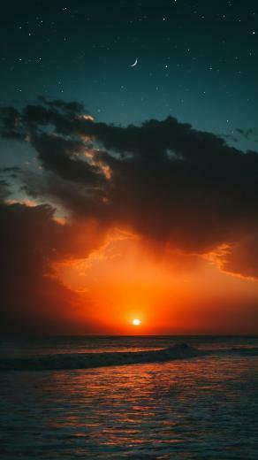 Sunset Beach Wallpaper Orange Atardecer Cielo Puestas De Sol