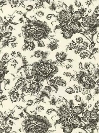 Toile Wallpaper Patterns Black Rose