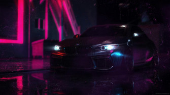 Night Rain Neon Bmw M2 Live Wallpaper