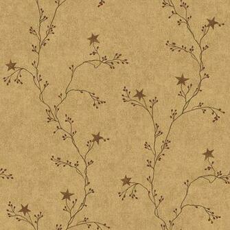 York Wallcoverings Rf3526 Country Book Star Berry Vine Wallpaper