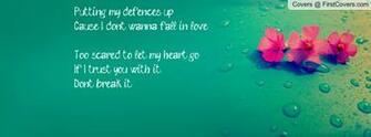 My Defences Up Cause I Don T Wanna Fall In Lovetoo Scared To Let