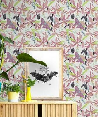 Vanilla Moth Fresh Motif Wallpaper Colorful Fun Milton King