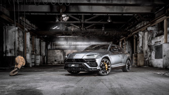 Suv Lamborghini Urus In The Garage Desktop Wallpaper