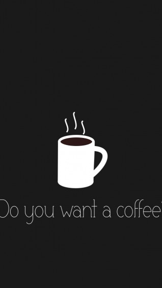 Coffee Minimalism Cool Cute Fun iPhone Wallpaper