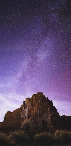 Rocks Milky Way Desert Purple Sky Night
