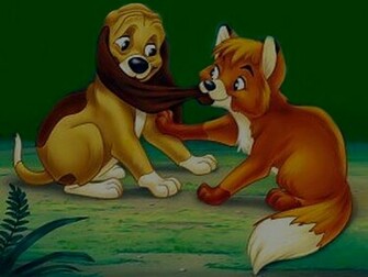 Cartoons Wallpaper Fox And Hound Play