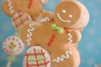 Wallpaper A Gingerbread Man On Lollipop HD