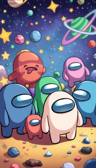 Cute Among Us Wallpaper