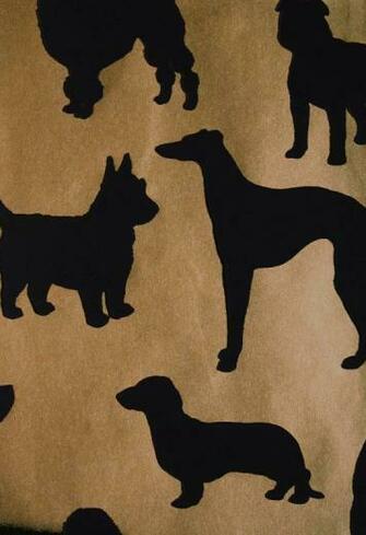 Best In Show Flock Wallpaper Gold Metallic With Silouettes