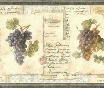 Wallpaper Border Old World Tuscan Grapes And Wine Labels