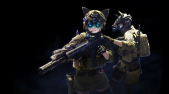 Anime Girls Fbi Swat 4k Phone iPhone Wallpaper 444a