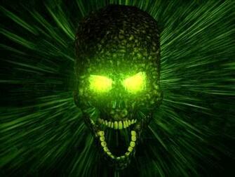 Green Skull Wallpaper Scary