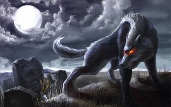 Wolf Moon Desktop HD Wallpaper Animals