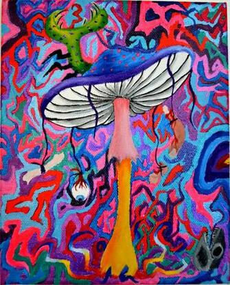 Trippy Mushroom Background HD Wallpaper