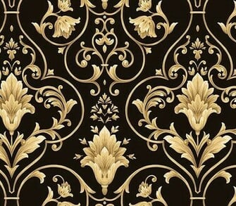 Gold Black And Damask Wallpaper Damasks