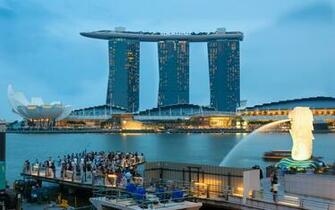 Marina Sands Bay Computer Wallpaper Desktop Background
