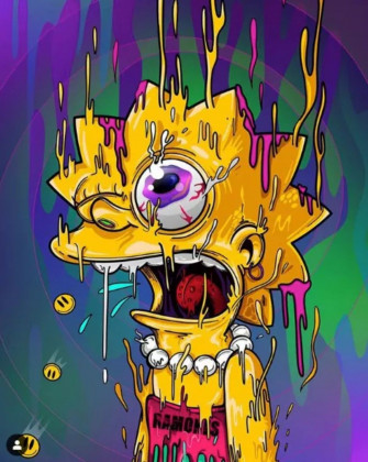 Simpson Wallpaper iPhone Trippy Cartoon Art