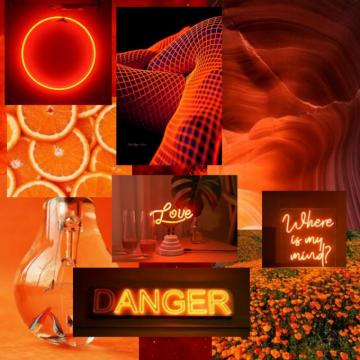 Orange Moodboard Wallpaper Aesthetic Neon