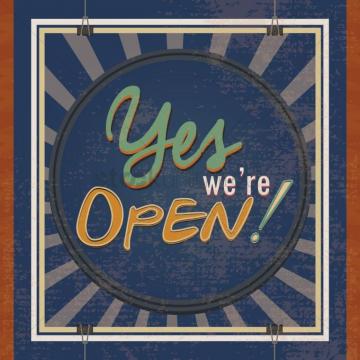 Yes We Re Open Wallpaper Vector Image Stockunlimited