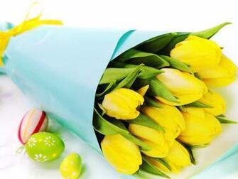 Url Wallpapertock Net Yellow Tulips And Easter Eggs Car Pictures