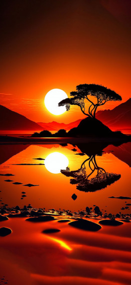 Aesthetic Orange Sunset Wallpaper