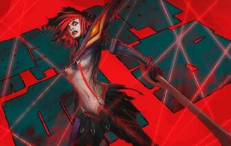 Armor Blue Gloves Kill Matoi Navel Red Short