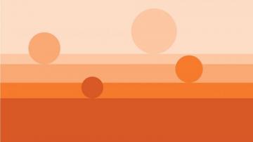 Circles On Orange Background Wallpaper
