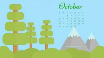 October Calendar Nature Wallpaper