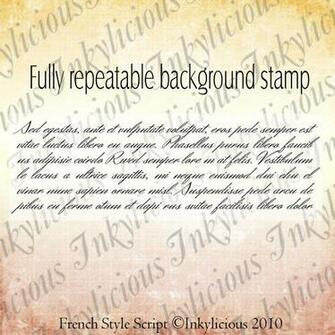French Script Repeatable Background Stamp Stamps All