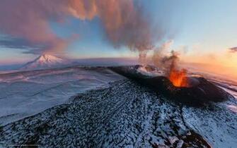 Wallpaper Flat Tolbachik Volcano Eruption Kamchatka Desktop