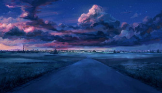 Blue Anime Aesthetic Desktop Wallpaper