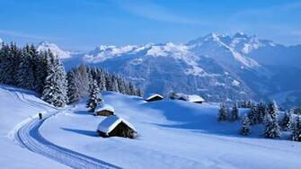 Hiver Montagne Blanc Nature Paysage Snow Countryside Fond D Cran