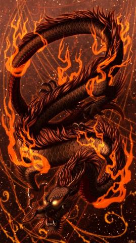 Wallpaper Dragon Fire Art Flame Snake