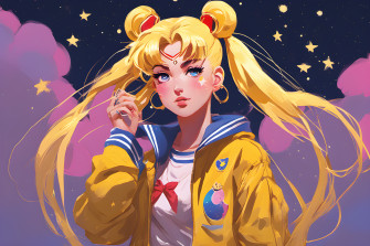 Usagi Tsukino Realistic Cute Colorful Oil Painting Ai Art HD By