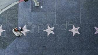 Hollywood Walk Of Fame From Above Stock Video