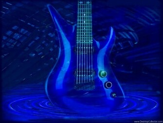 Awesome Blue Guitar Background Wallpaper
