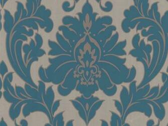 Delivery On Majestic Teal Gold Damask Wallpaper